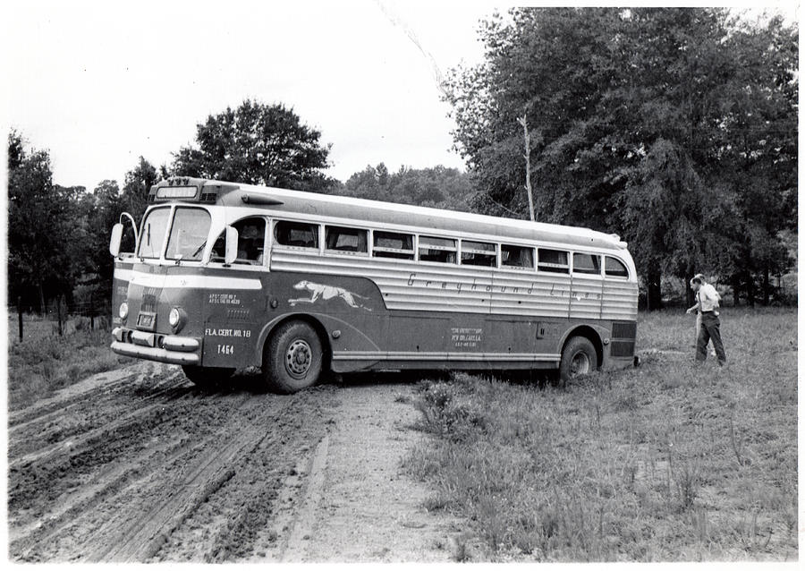 Alabama bus in trouble 1953 Photograph by Matjaz Preseren