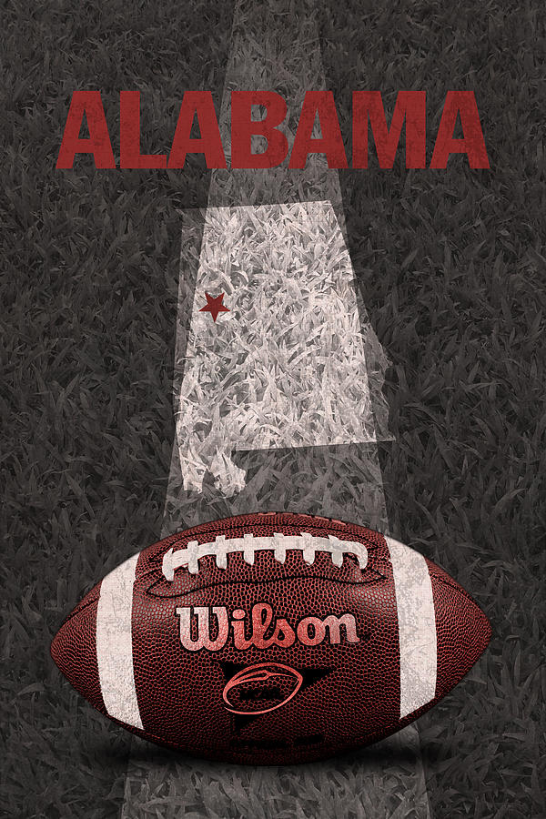 Football Mixed Media - Alabama Football Map Poster by Design Turnpike