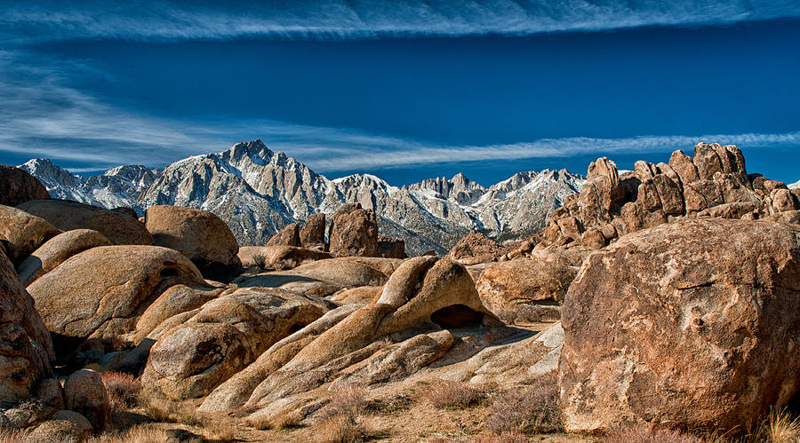 Alabama Hills and Mt. Whitney Photograph by Cat Connor