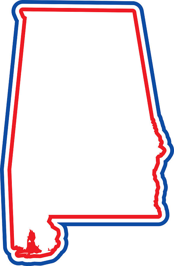 Alabama Outline Drawing by JakeOlimb