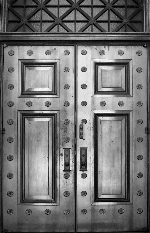 Alabama State Capital Building Door_1_BW Photograph by Lesa Fine