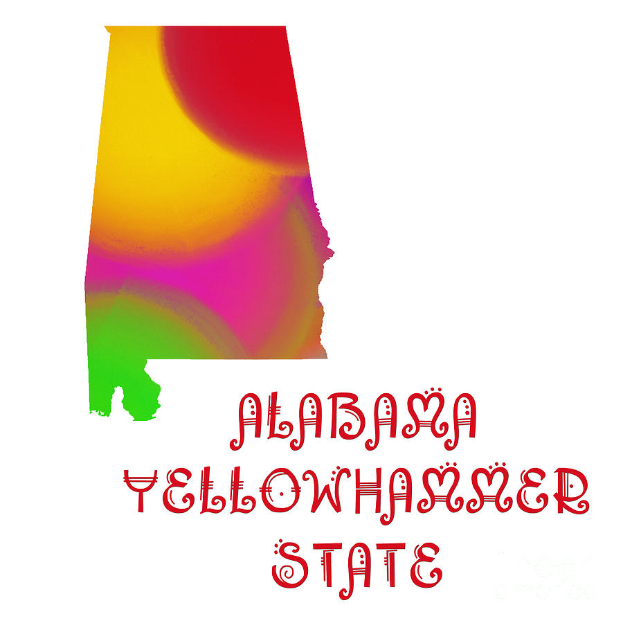 Alabama State Map Collection 2 Digital Art by Andee Design