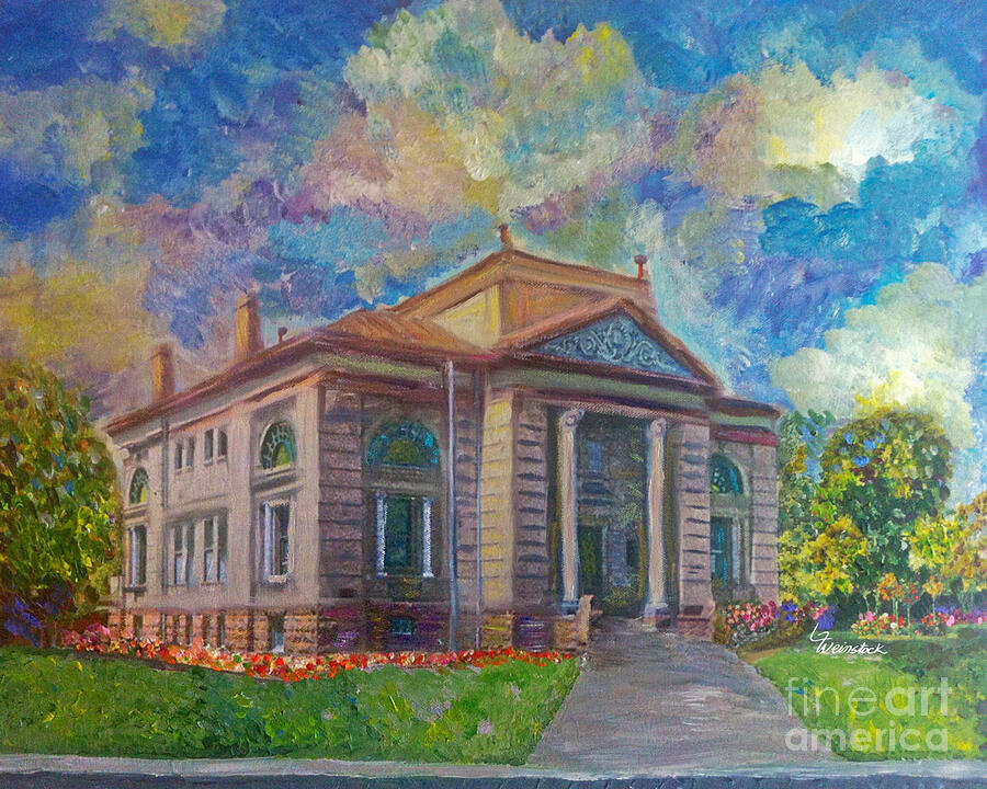 Alameda Carnegie Library Painting by Linda Weinstock