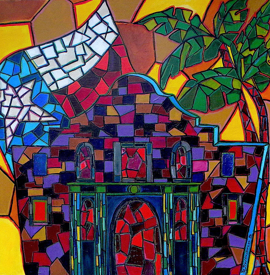Alamo Mosaic Painting by Patti Schermerhorn