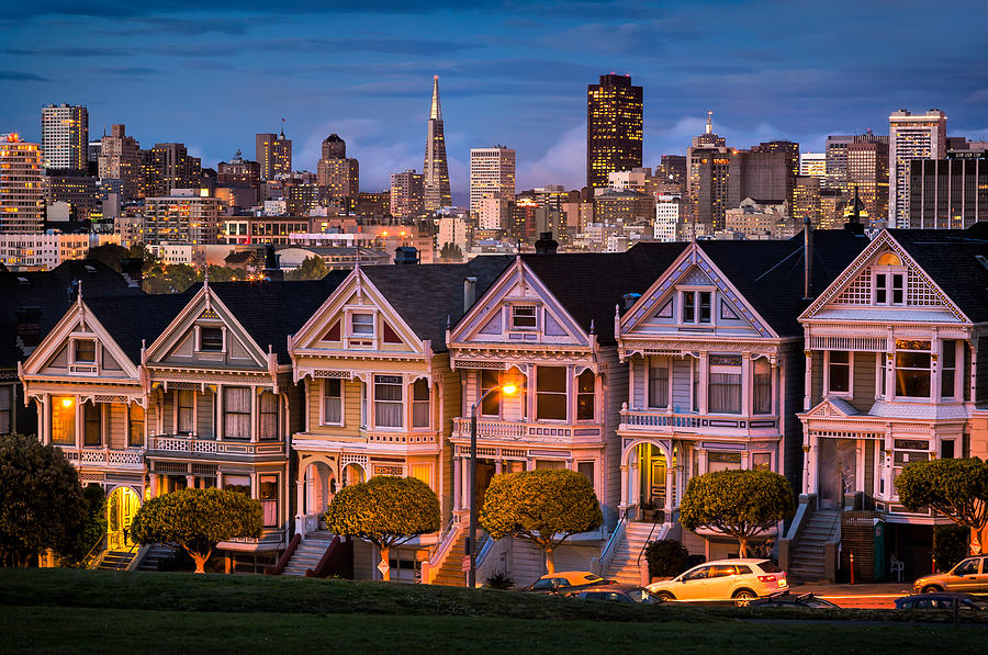 San Francisco Photograph - Alamo Square - Painted Ladies by Alexis Birkill