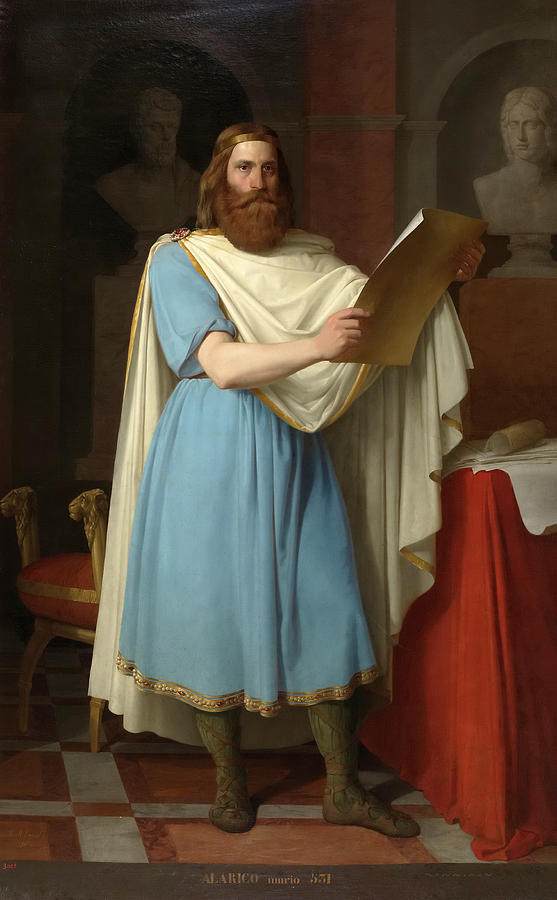 Alaric II king of the Visigoths Painting by Antonio Maria Esquivel