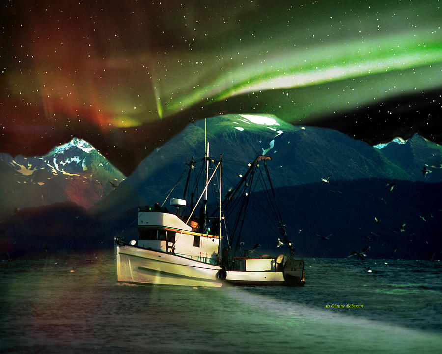 Animal Digital Art - Alaska Aurora Inside Passage # DA 078 by Dianne Roberson