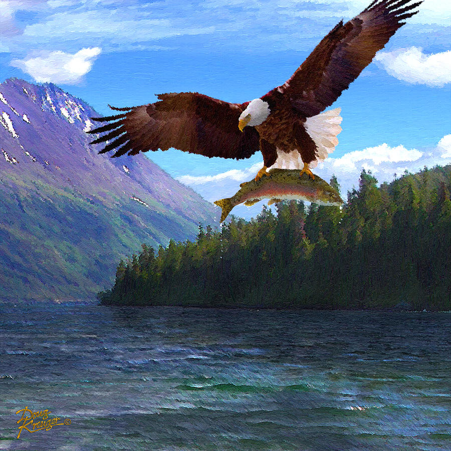Alaska Fly Fishing Painting by Doug Kreuger