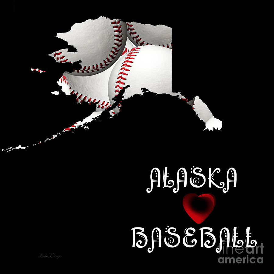 Alaska Loves Baseball Digital Art by Andee Design