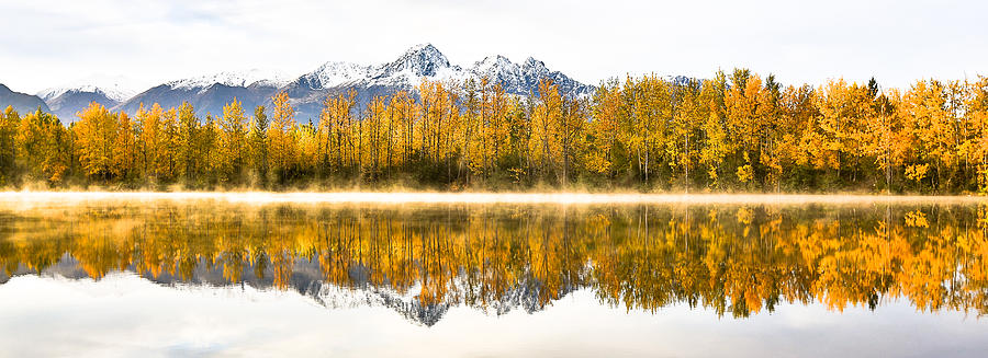 Alaska Morning Autumn Reflection Photograph by Sam Amato