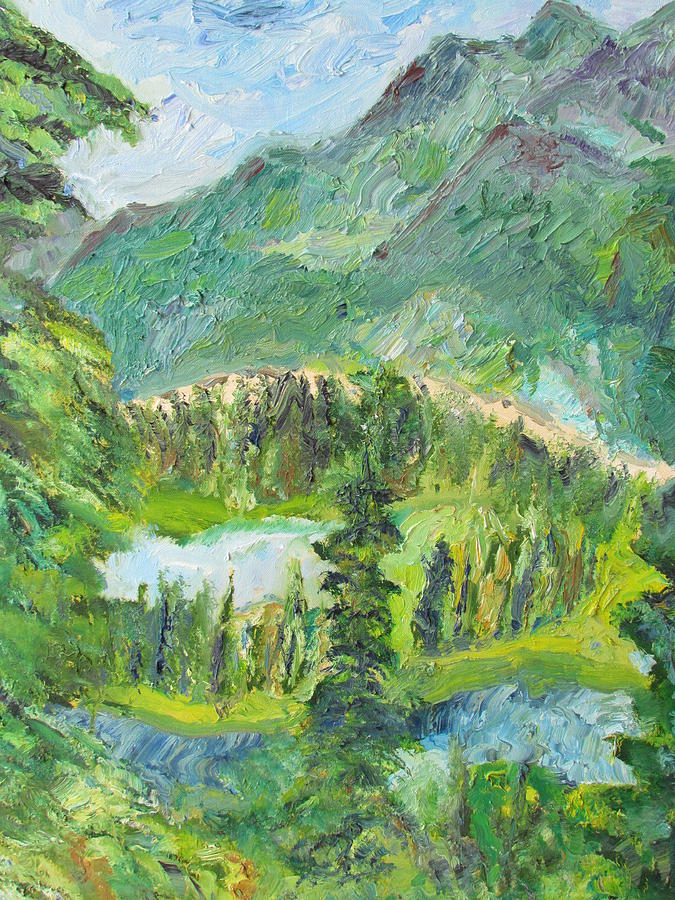 Alaska  Mountain Range Painting by Shea Holliman