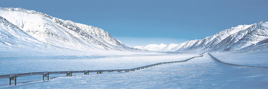 Mountain Photograph - Alaska Pipeline Brooks Range Ak by Panoramic Images