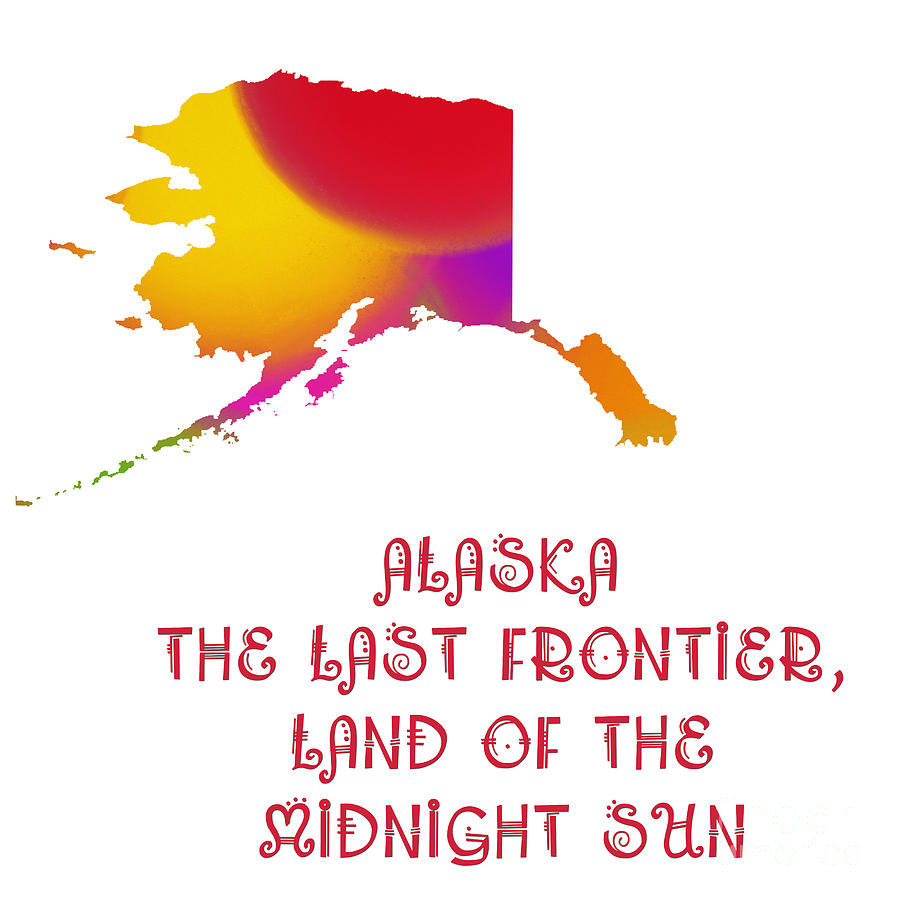 Alaska State Map Collection 2 Digital Art by Andee Design