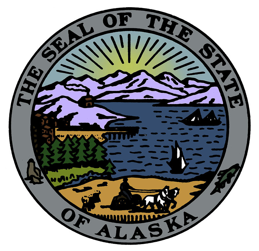 Alaska State Seal Drawing by Granger