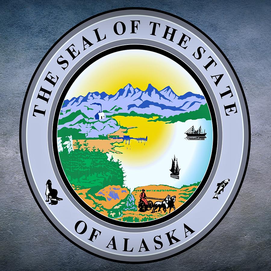 Mountain Digital Art - Alaska State Seal by Movie Poster Prints