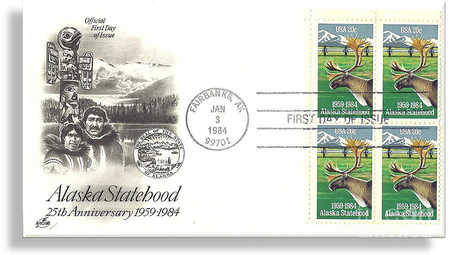 Alaska Statehood Anniversary Postcard Digital Art by Charles Robinson