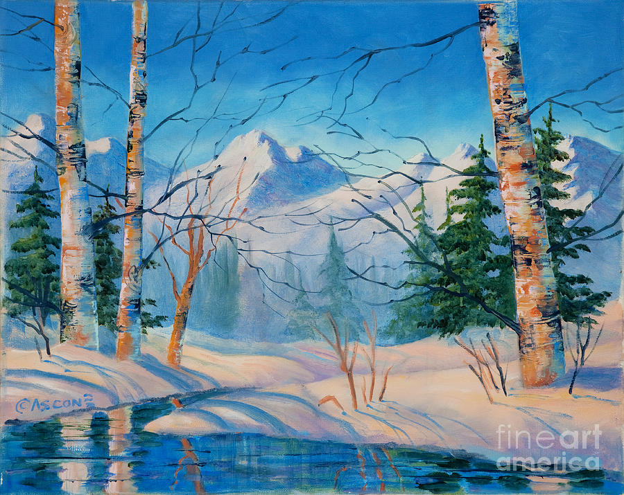Alaska Winter Painting by Teresa Ascone