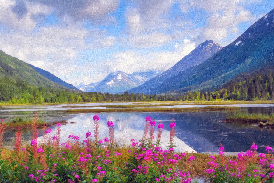 Alaskan Horizons Oil Painting Photograph by Patrick Wolf