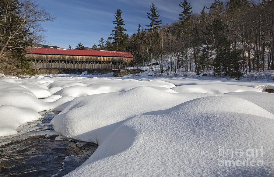 Winter Photograph - Albany Covered Bridge - Albany New Hampshire by Erin Paul Donovan