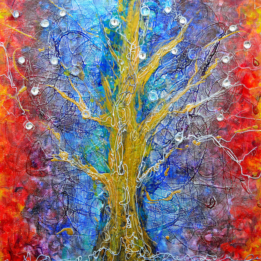 Abstract Painting - Albedo Tree of Life 8 by Regina Valluzzi