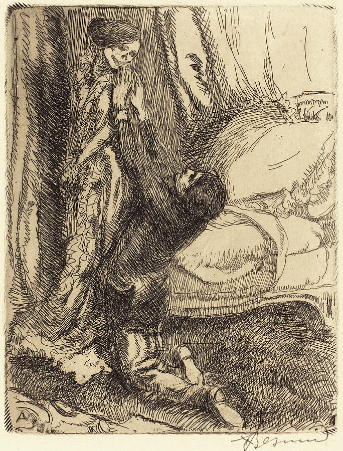 Albert Besnard, Coquette, French, 1849 1934 Drawing by Quint Lox