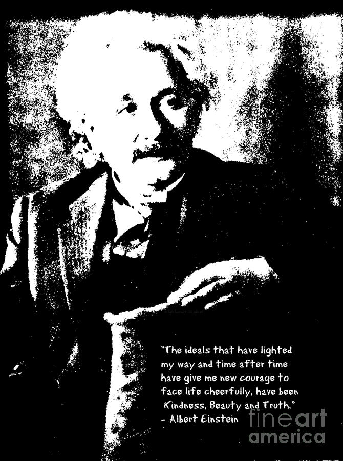 Albert Einstein Quote - Ideals - 1931 Litho Photograph by Padre Art