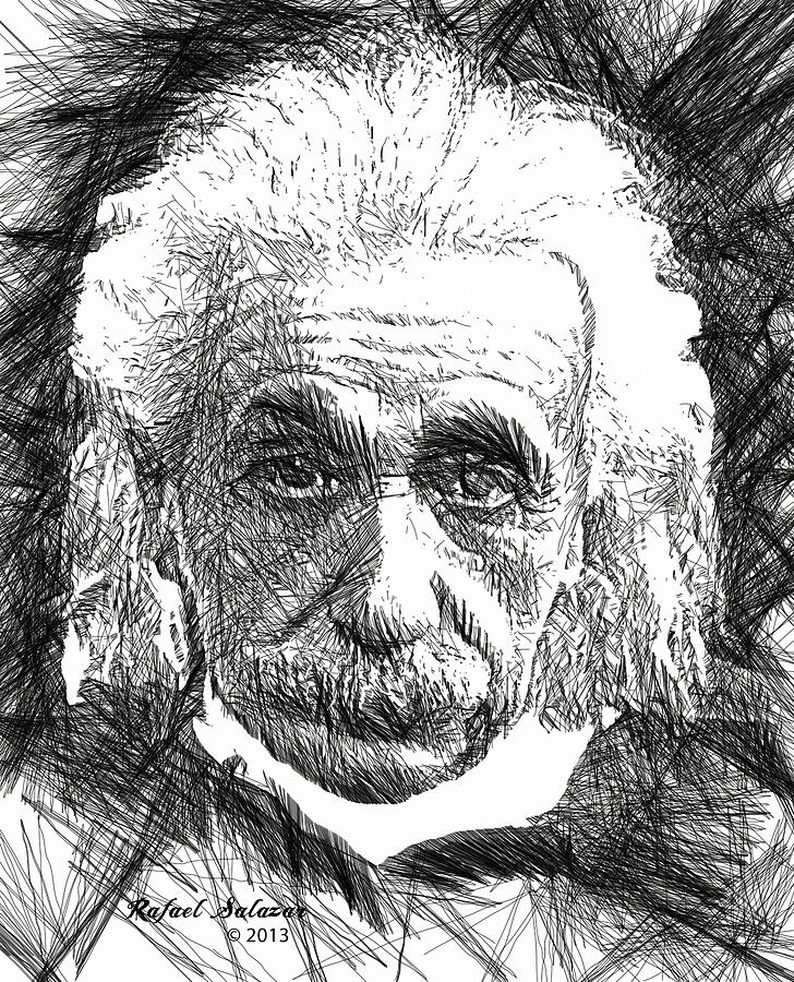 Albert Einstein Digital Art by Rafael Salazar