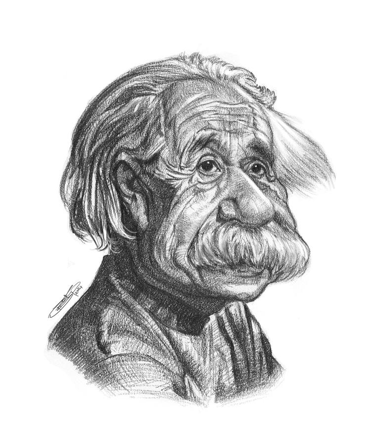 albert einstein drawing sketch