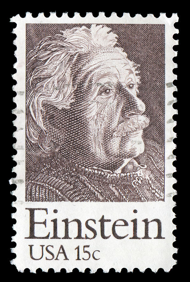 Albert Einstein stamp Photograph by Sinopics