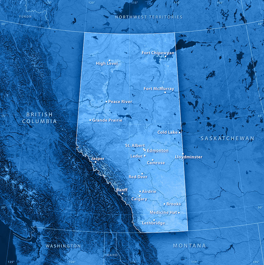 Alberta Cities Topographic Map Photograph by FrankRamspott