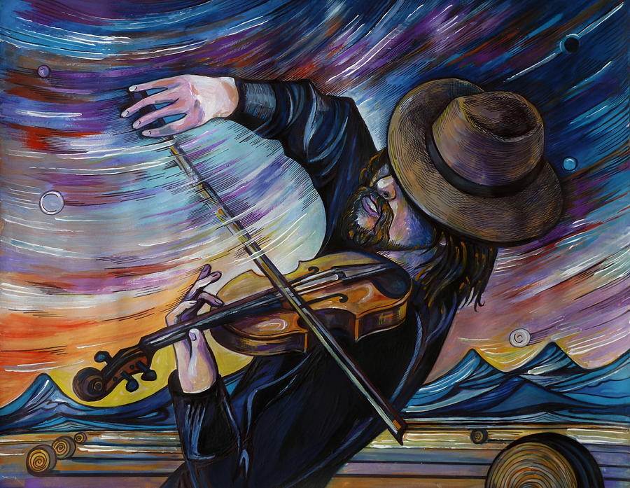 Music Drawing - Alberta Fiddle by Anna  Duyunova