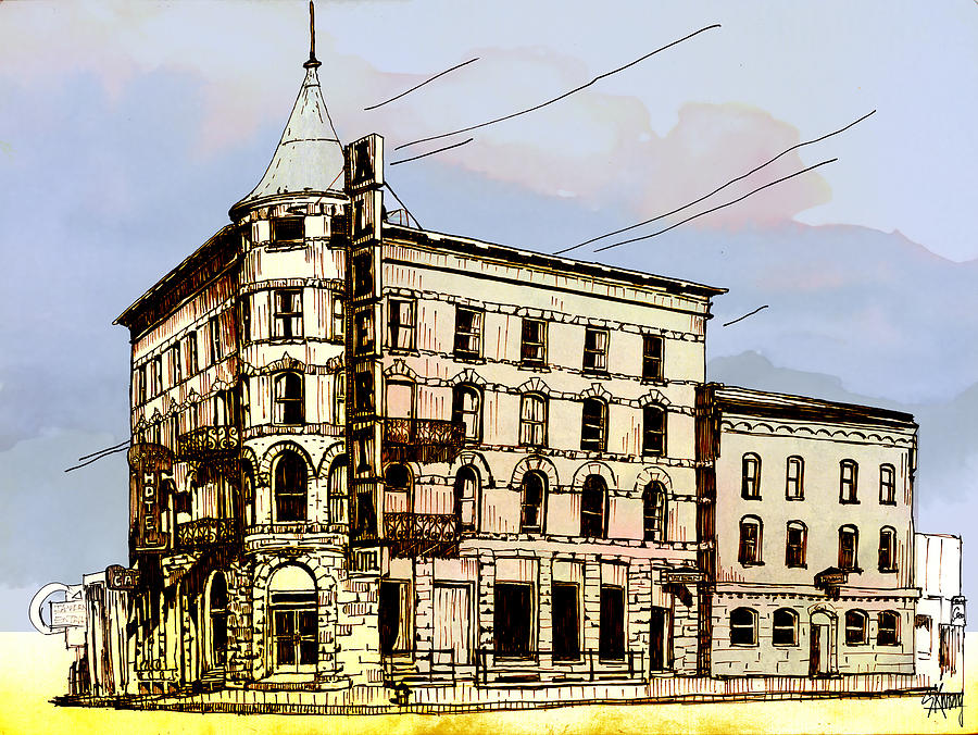 Alberta Hotel Drawing by Stan Kwong