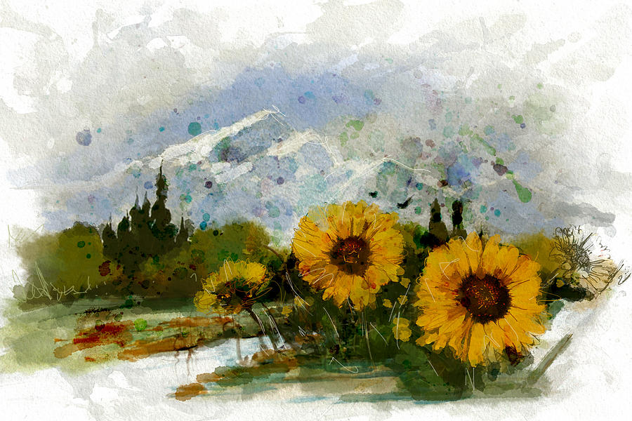 Banff National Park Painting - Alberta Landscape 1B by Mahnoor Shah