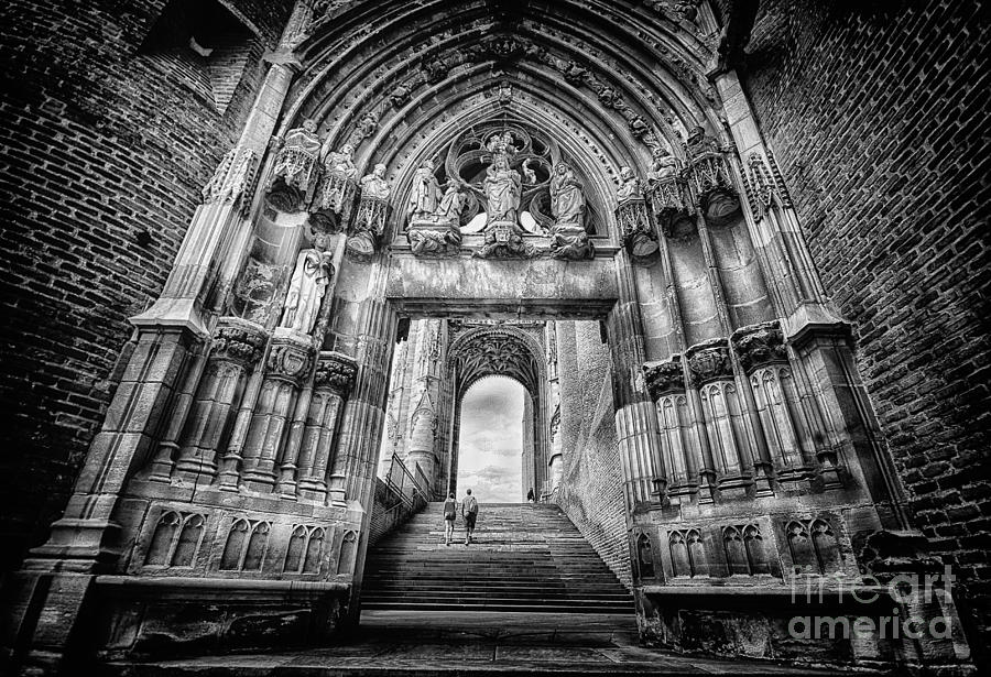 Albi Cathedral Arch to Heaven bw Photograph by Jack Torcello