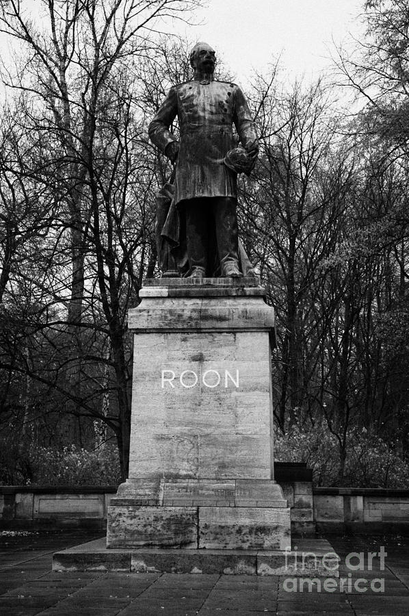 Berlin Photograph - Albrecht Theodor Emil Graf von Roon prussian soldier memorial statue tiergarten Berlin Germany by Joe Fox