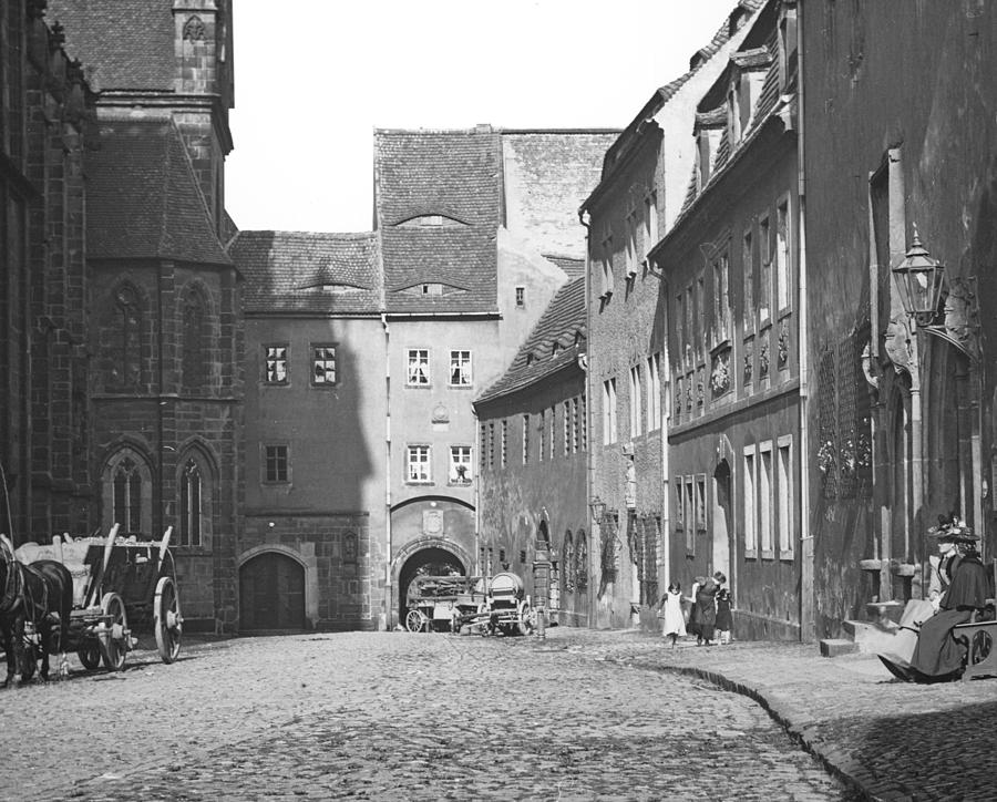 Albrechtsburg Castle And Street Scene 1903 Vintage Photograph Photograph