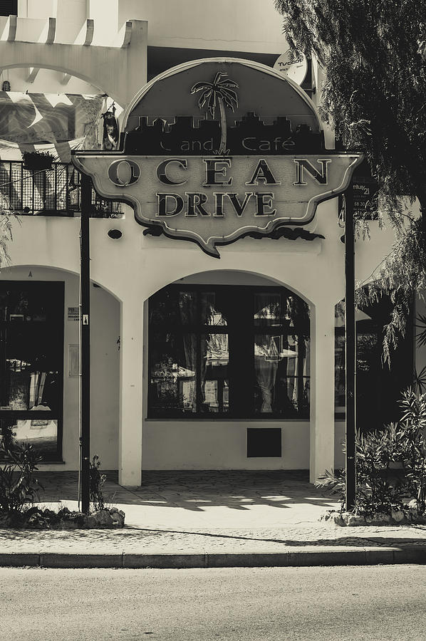 Vintage Photograph - Albufeira Street Series - Ocean Drive by Marco Oliveira