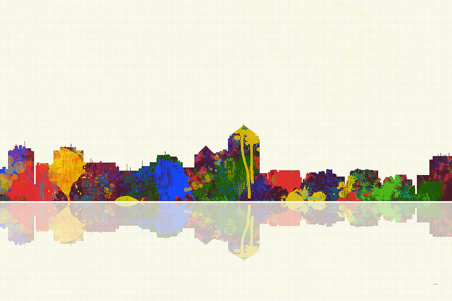 Albuquerque New Mexico Skyline Digital Art by Marlene Watson
