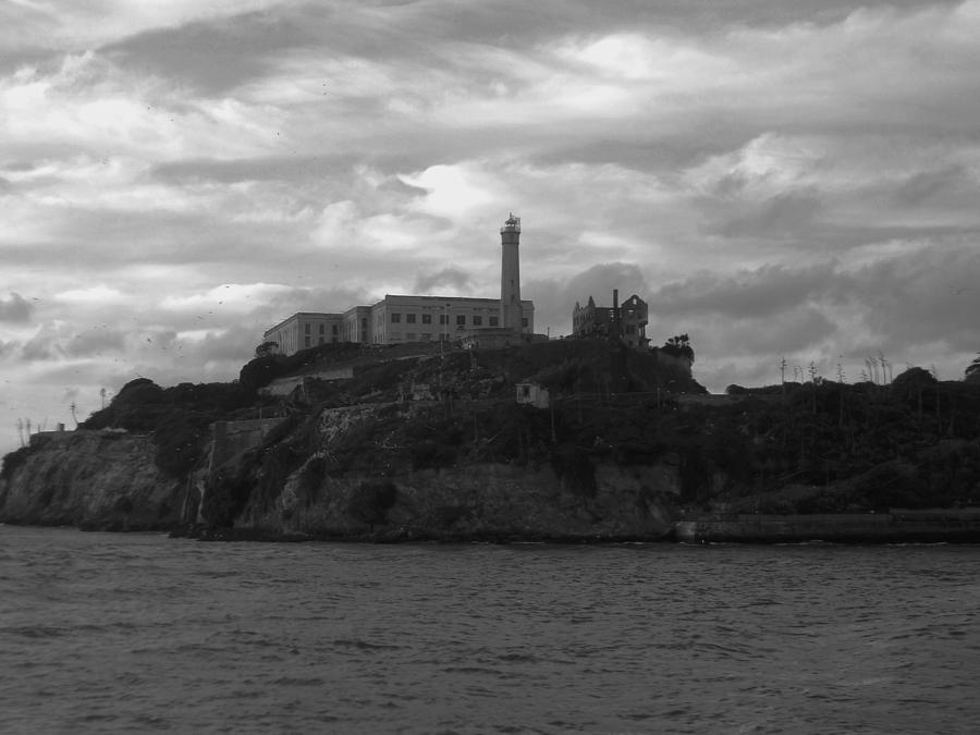 Alcatraz Island B n W Photograph by Richard Andrews