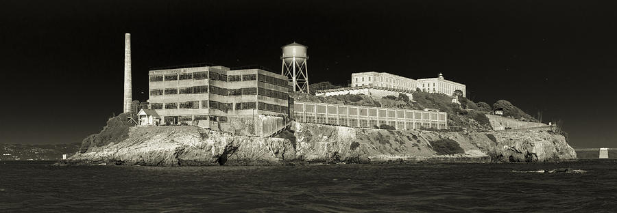 Alcatraz The Rock Sepia 1 Photograph by Scott Campbell
