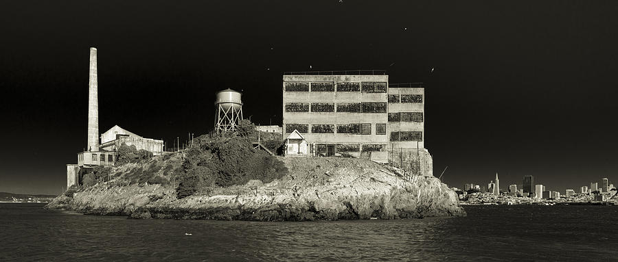 Alcatraz The Rock Sepia 2 Photograph by Scott Campbell