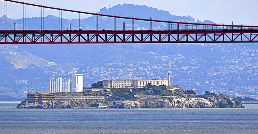 Alcatraz Through the Golden Gate Photograph by AJ  Schibig