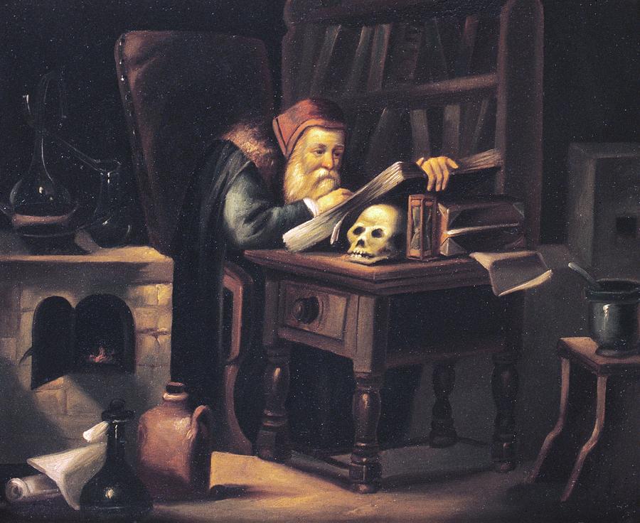 Alchemist Reading Photograph by Will Brown/chemical Heritage Foundation/science Photo Library