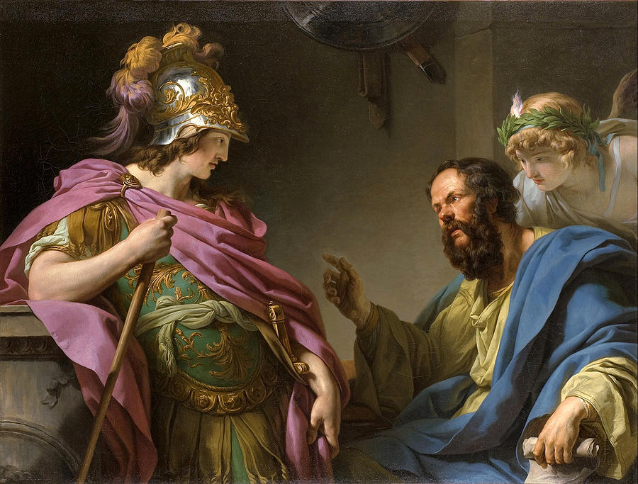 Alcibades being taught by Socrates Painting by Francois-Andre Vincent