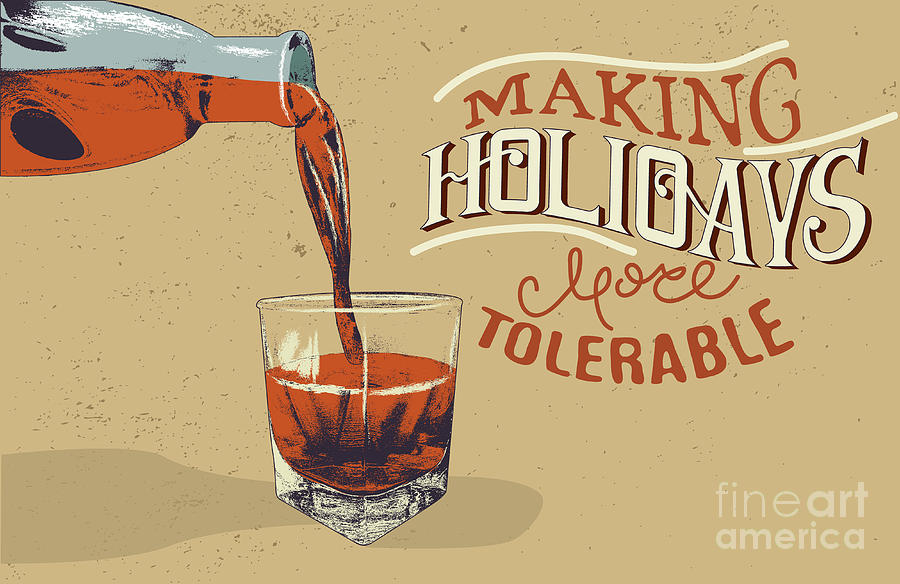 Typography Digital Art - Alcoholic Drink Is Poured From Bottle by Dimonika Typography Digital Art - Alcoholic Drink Is Poured From Bottle by Dimonika