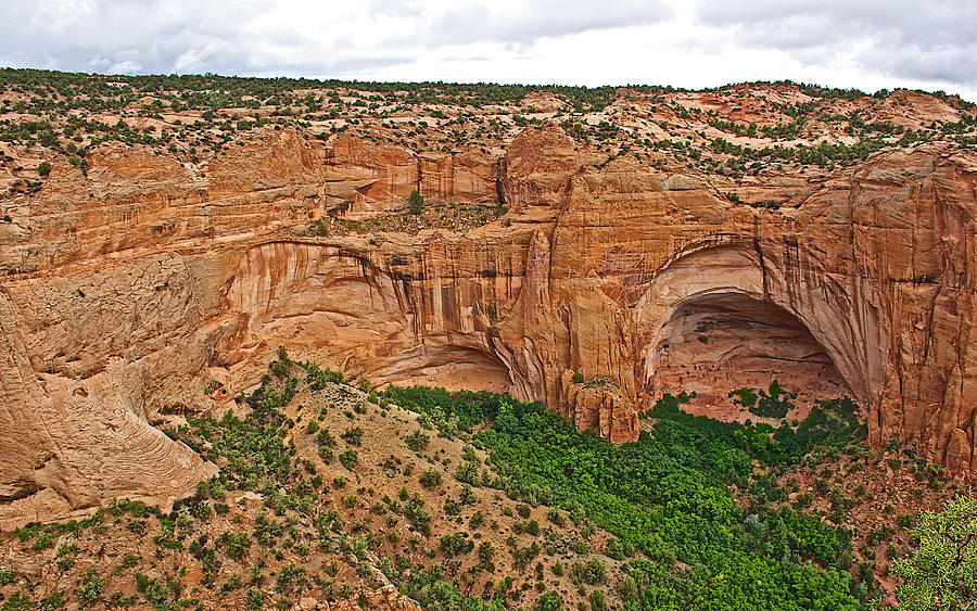 Alcoves under Arches Used for Pueblos in Tsegi Canyon in  Navajo National Monument-Arizona Photograph by Ruth Hager