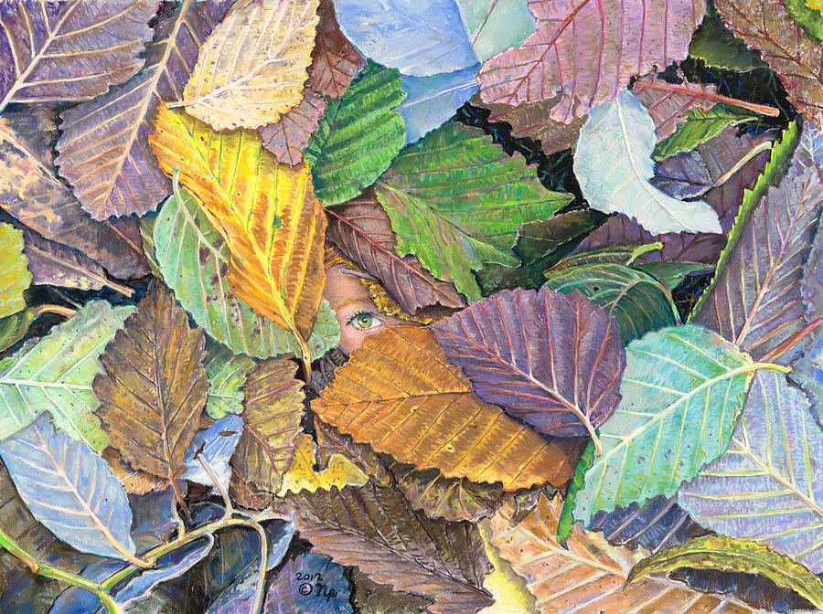 Alder Leaves and Faerie Painting by Nick Payne