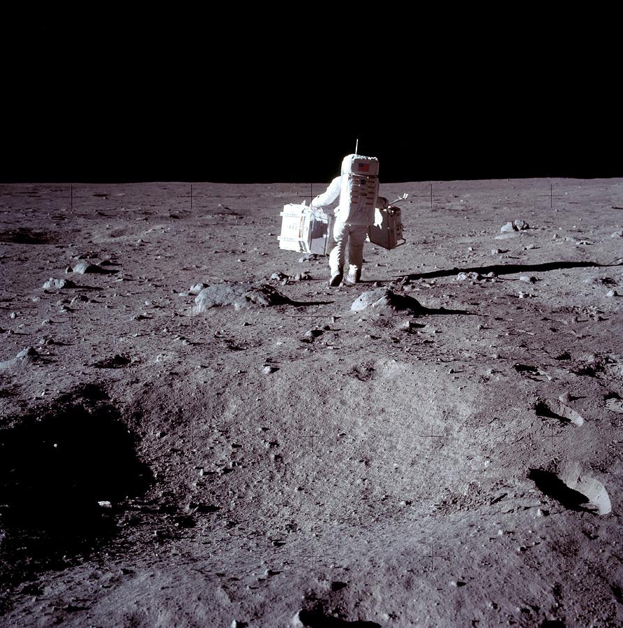 Space Photograph - Aldrin Prepares To Deploy Easep Components On Moon by Nasa/science Photo Library