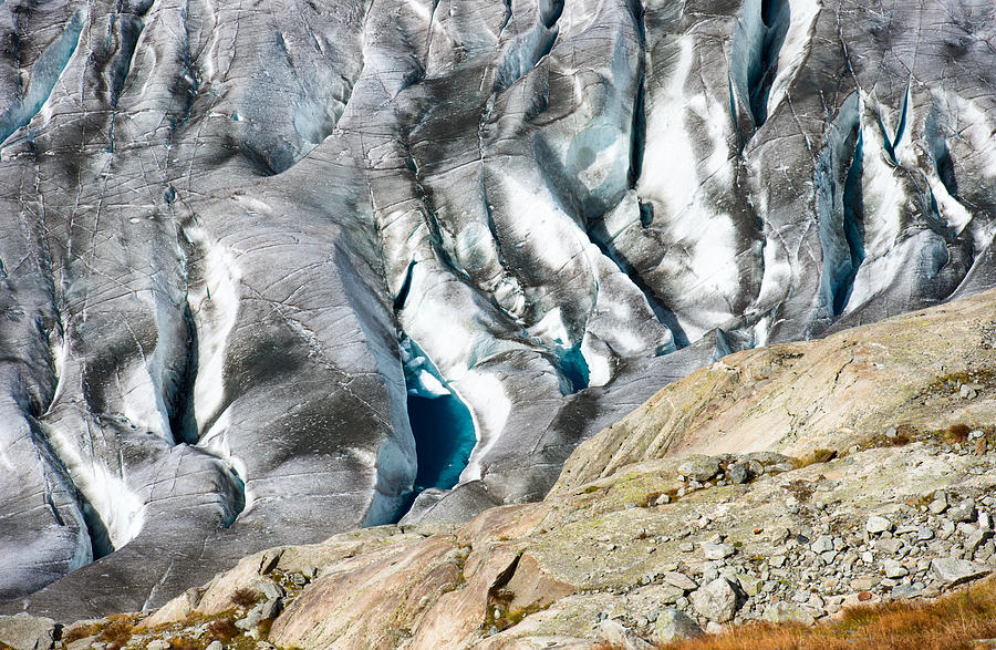 Aletsch Glacier ice crevice Switzerland Photograph by Matthias Hauser