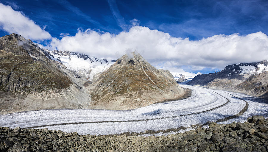 Aletsch Glacier on a beautiful sunny day Photograph by Matthias Hauser